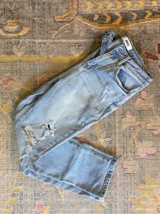 jbd Denim - JBD Womens Denim Light Wash Distressed Boyfriend Jeans Size 28
